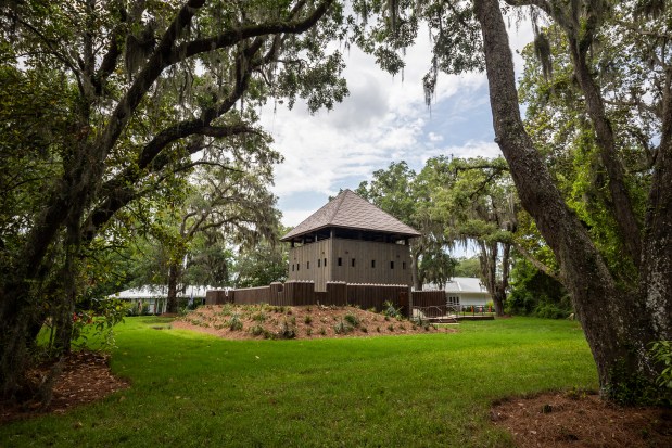 A new replica 1738 fort helps shed light on the first legally sanctioned free Black community in the United States at Fort Mose Historic State Park in St. Augustine on May 9. (Patrick Connolly/Orlando Sentinel)